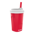 KRUSHWARE 470ml silicone pint cup with lid and straw in red