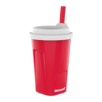 KRUSHWARE 470ml silicone pint cup with lid and straw in red