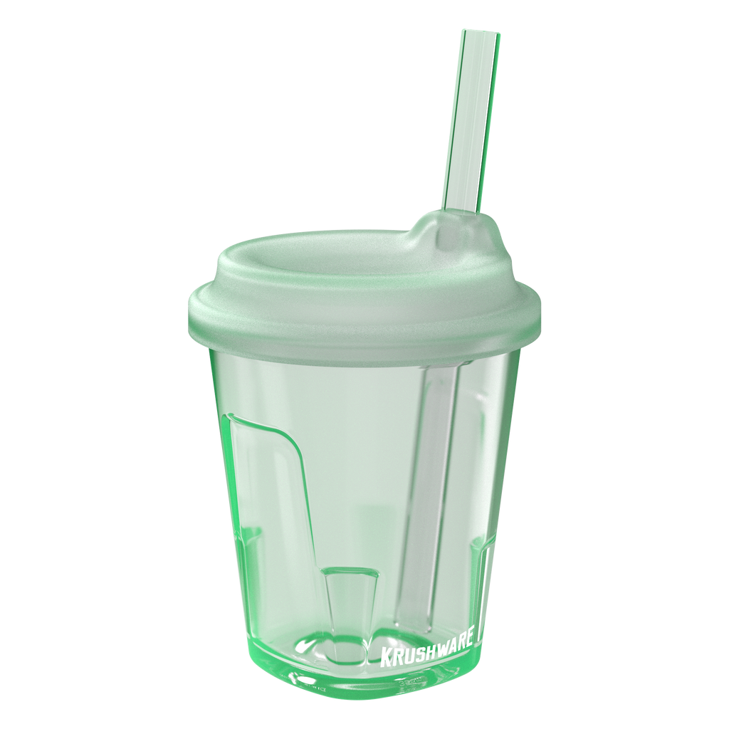KRUSHWARE 350ml silicone rocks cup with lid and emerald